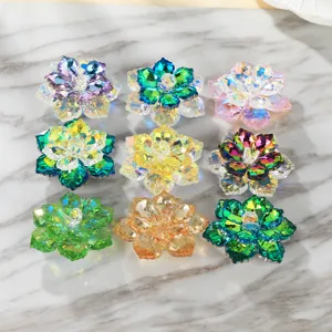 Luxe cristal fleur boutons de manchette col broches détails scintillants multicolores
