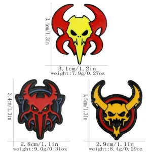 Broche épingle en émail alliage crâne démon punk gothique accessoires de mode tendance