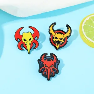 Ensemble de broches en émail crâne gothique punk, badge démon créatif pour sacs et vêtements.
