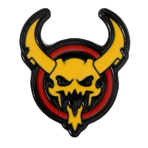 Broche émaillée crâne de diable punk badge en métal accessoire gothique décoration de sac à dos
