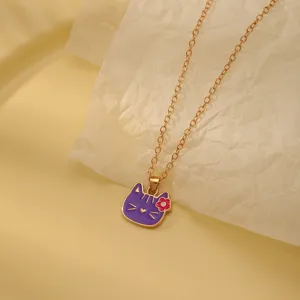 Kinderen schattige kat hanger ketting gouden ketting sieraden voor meisjes dagelijks