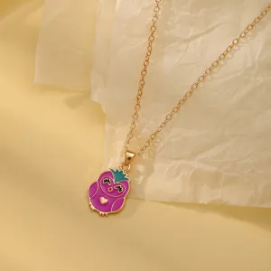Kinderen schattige cartoon dier hanger ketting kleurrijke emaille gouden ketting