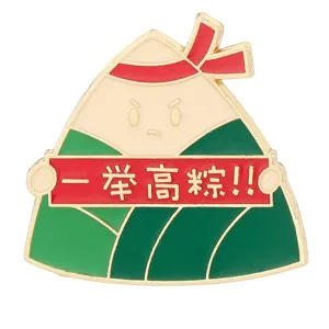 Leuke zongzi metalen emaille speld drakenbootfestival creatieve cartoon badge broche