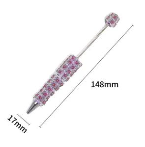 Cross-border ins style resin flower beaded pen colorful diamond cute gift decorative pen