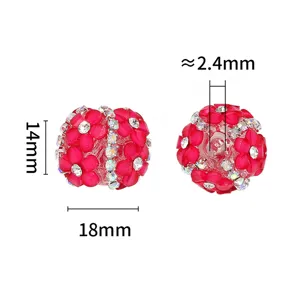 Rosa fünfblättrige Acryl-Strassperle mit feiner glänzender Kralle Kette DIY Schmuck