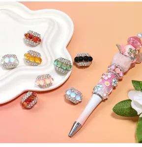 DIY perles de verre sirene en strass cristal et accessoires de stylo perles faits main.
