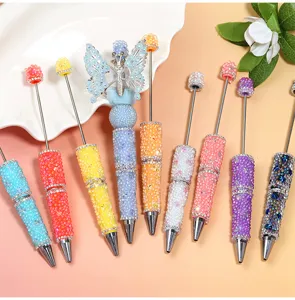 Penna a sfera con perline di strass DIY lusso cristallo diamante scintillante elegante