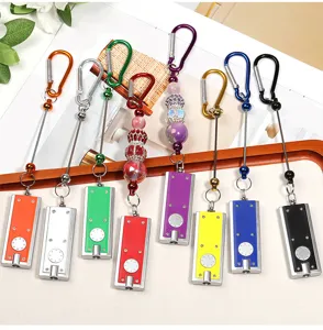 Φακός LED DIY με καραμπίνερ, φορητό τετράγωνο φως μπρελόκ για υπαίθρια κατασκήνωση και φωτισμό.
