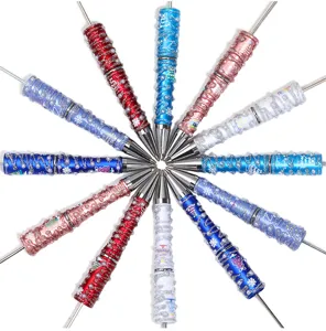 Christmas rhinestone pearl beaded pen multi-color rotating ballpoint pen detail view