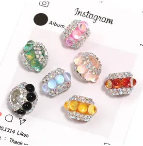 Exquises perles de sirène en verre strass pour la fabrication de bijoux de bracelet DIY.
