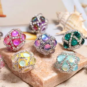 Perline in Acrilico con Strass Sirena Foro Passante Perline Scintillanti Trasparenti per Penna DIY Catena del Telefono Accessorio