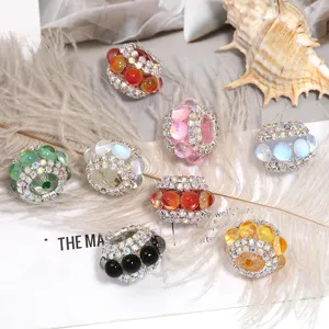 Perles de Luxe en Forme de Boule de Sirène Exquises Perles en Acrylique Strass en Vrac pour la Fabrication de Bracelets Stylos Bijoux