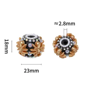 Detailed view of heavy acrylic retro rhinestone cat eye beading DIY jewelry making accessories.