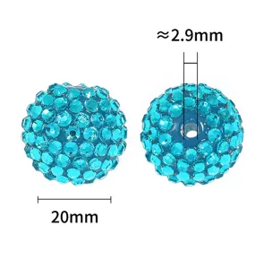 20mm rhinestone acrylic bead crystal diamond ball diy craft jewelry making accessories