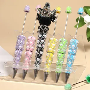 Handgefertigter Ästhetischer Strass Kugelschreiber Mit Süßer Künstliche Perle Herzkette Kreativer DIY Perlen Schreibstift Schreibwaren Für Schule Büro Geschenk