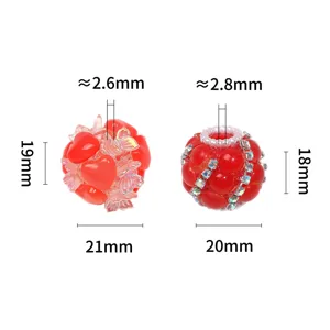 Rote DIY Herz Schmetterling Perlen Strass runden Perlen für handgemachte Handyketten Taschenanhänger.