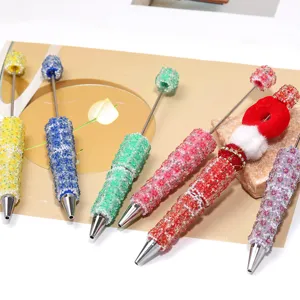 Colorful resin flower beaded diy rhinestone pens high aesthetic decorative gift ballpoint pens