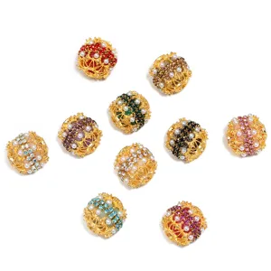 Perles filigranes strass perles dorées pour fabrication bijoux accessoires bricolage