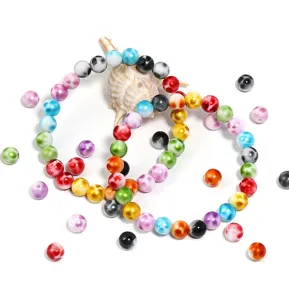 Perline tonde in acrilico con gradiente di colore per bracciali collane fai da te.