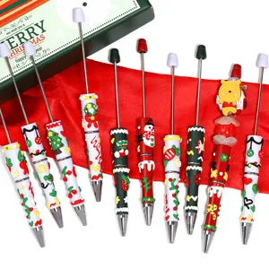 Christmas creative DIY painted beaded pen cute cartoon cream charm multi-color ballpoint pen