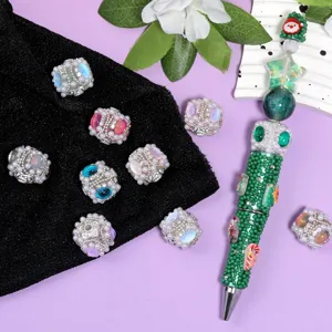 Heavy-industry DIY pearl rhinestone beads and holiday Christmas beaded pen fashion accessories