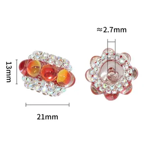 Perles en verre strass luxueuses pour bracelet DIY accessoires de bijoux 21mm