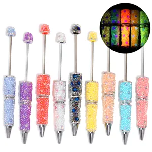 Penna a sfera di perline in strass DIY colorata luminosa cristallo scintillante di lusso