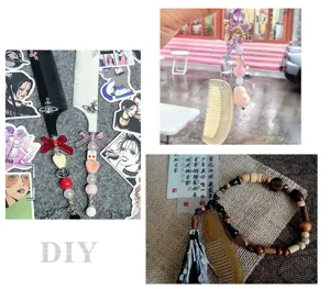 χτένα με χάντρες DIY χαριτωμένο φορητό αξεσουάρ μαλλιών πολύχρωμη πλαστική χτένα μαλλιών