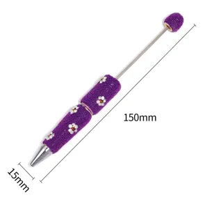 Daisy beaded pen rhinestone flower diamond ballpoint diy rotating bead pen size 150mm