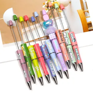 Bolígrafo DIY colorido con estampados de letras en inglés, elegante y bonito.
