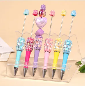 Kreative DIY Perlen Stift Strass Perl Drehbar Kugelschreiber Mehrfarbig Schreibwaren