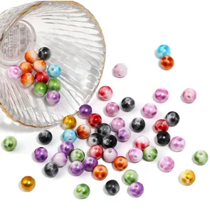 Perline in acrilico colorate da 8mm con pois per collane e braccialetti fai da te.