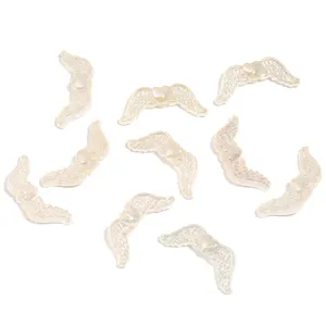 Acrylic Angel Wings Beads Glitter Heart Charms DIY Phone Chain Jewelry Making 10pcs