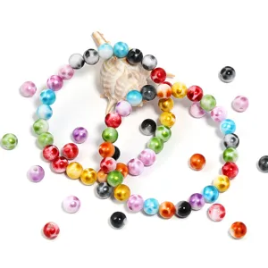 Perline acriliche colorate a pois sfumati da 8mm per braccialetti collana accessori fai da te