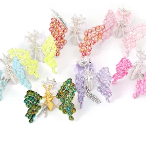 Colorful rhinestone butterfly DIY accessories, sparkling crystal charm for crafts!