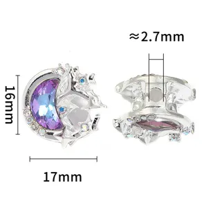 Strass Lune Etoile Alliage Perle DIY Perle Stylo Accessoire Detail Taille Vue Matieres
