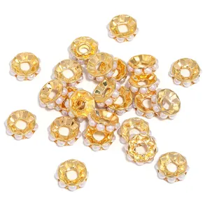 17mm Parel Metaal Strass Tussenkralen Wielvorm DIY Sieraden Maken Accessoires