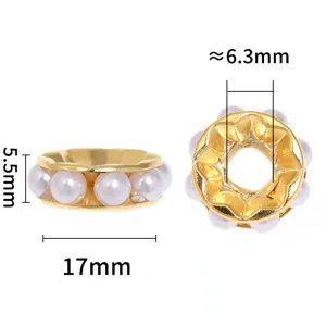 17mm parel metaal tussenkralen wiel ronde sieraden DIY armband ketting accessoires