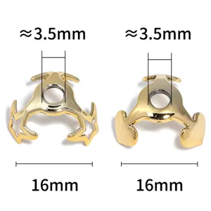 Gold tone DIY bead caps spacer findings with star and heart shape 16mm size for jewelry craft