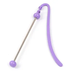 Segnalibro in metallo con perline DIY creativo viola supporto per pagine di libri cartoleria