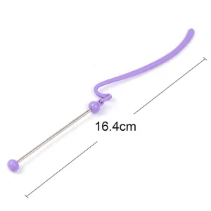 Segnalibro di perle in metallo creativo cancelleria per studenti clip 16.4cm viola accessorio