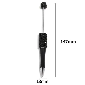 Rhinestone beaded pen DIY handmade crystal ballpoint pen shimmering diamond pen for crafting.