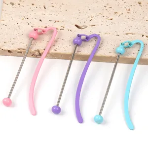 Set di segnalibri in metallo con perline DIY creativi, clip colorate per cancelleria.