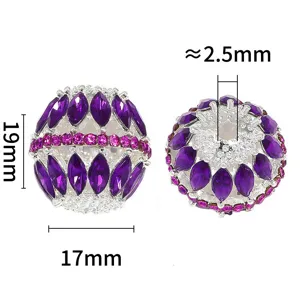 Alloy hollow rhinestone ball marquise crystal beads DIY jewelry accessories main view
