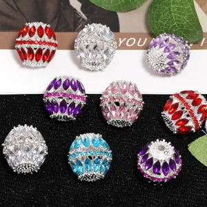 Colorful rhinestone crystal ball charms alloy DIY jewelry pendant necklace accessories