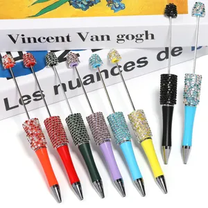 Colorful rhinestone beaded pens DIY beadable ballpoint pens with dazzling claw chain designs.
