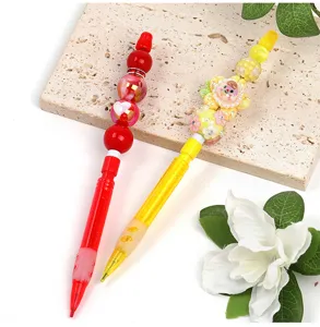 Matita meccanica con perline DIY 0.5mm simpatica penna scrittura studenti dettaglio.