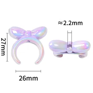 Perline sfuse a forma di fiocco solido placcato colorato UV accessori gioielli fai da te