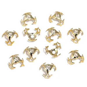 Gold star metal bead caps flower spacers for diy handmade jewelry making accessories