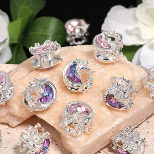 Accessoires DIY en strass alliage lune perles pour la fabrication de bijoux faits main.